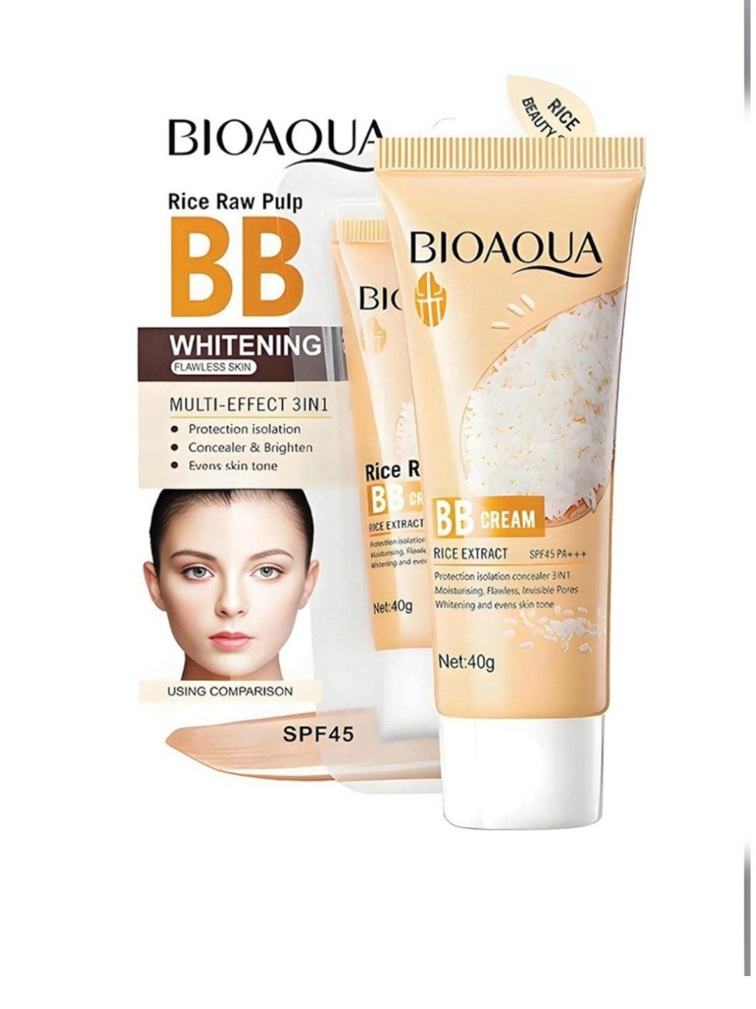 Maquillaje Corrector Iluminador BB SPF45 con Extracto de Arroz